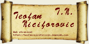 Teofan Nićiforović vizit kartica